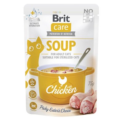 Вологий корм для котів Brit Care Soup pouch 75 г - курка - masterzoo.ua