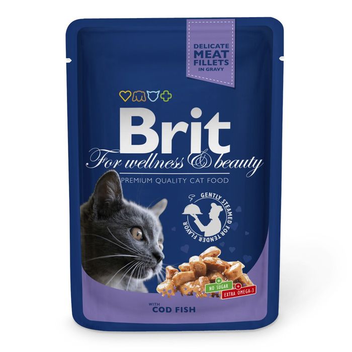Влажный корм для кошек Brit Premium Cat Cod Fish pouch 100 г (треска) - masterzoo.ua