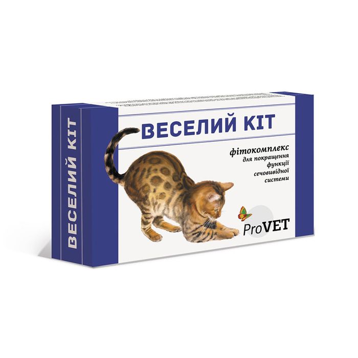 Фитокомплекс для кошек ProVET «Веселий Кіт» 20 мл + шприц (для поддержания мочевыделительной системы) - masterzoo.ua