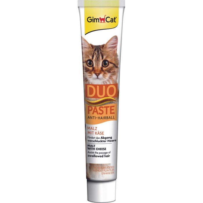 Лакомство для кошек GimCat Duo Paste Anti-hairboll 50 г - сыр и мальт - masterzoo.ua