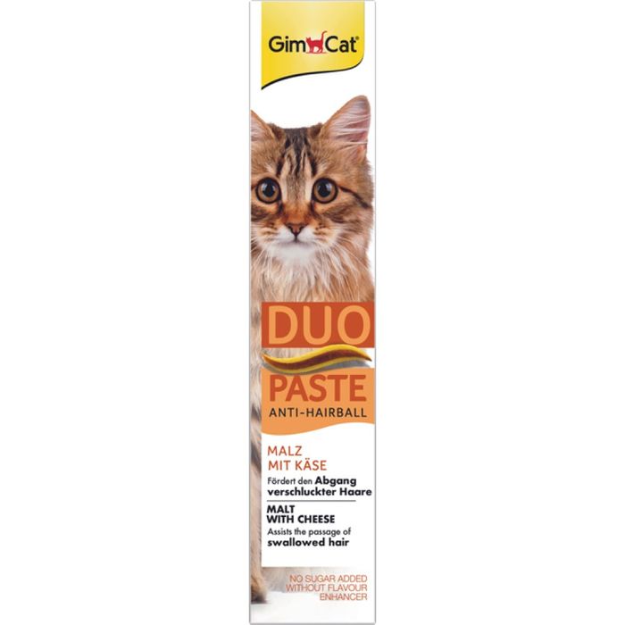 Ласощі для котів GimCat Duo Paste Anti-hairboll 50 г -  сир та мальт - masterzoo.ua