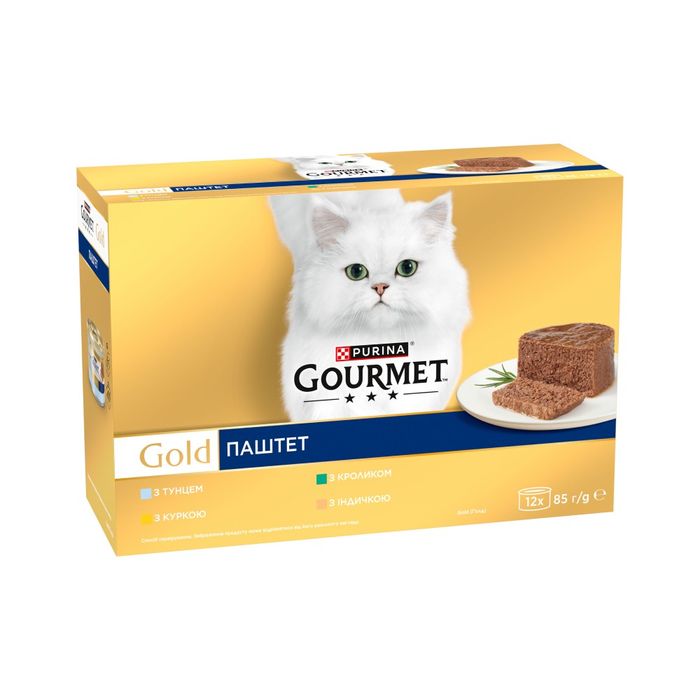 Набір вологого корму для котів Gourmet Gold 85 г x 12 шт - асорті - masterzoo.ua