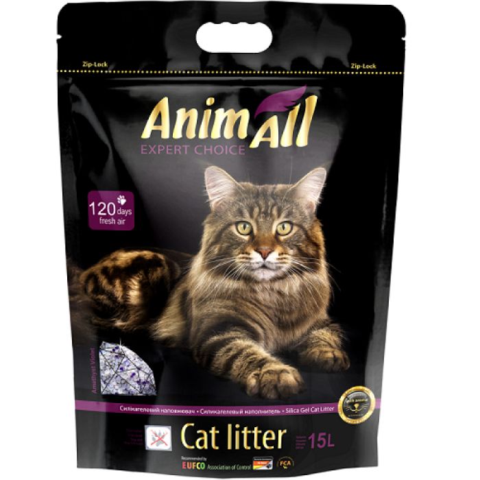 Наповнювач для котячого туалету AnimAll Premium Edition Purple Amethyst 15 л - силікагель - masterzoo.ua