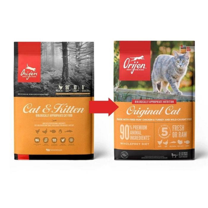 Сухой корм для котят и взрослых кошек Orijen Original Cat 5,4 кг (ассорти) - masterzoo.ua