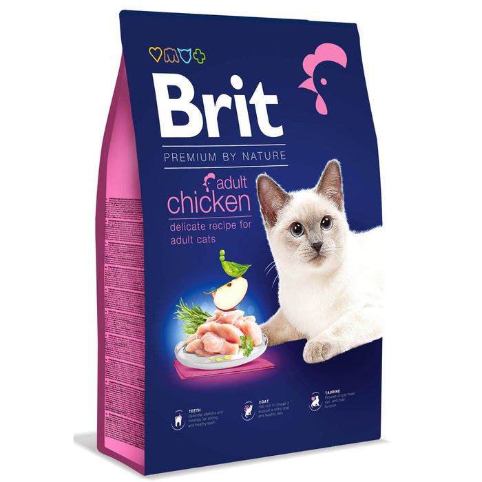 Сухой корм для котов Brit Premium by Nature Cat Adult Chicken 8 кг - курица - masterzoo.ua