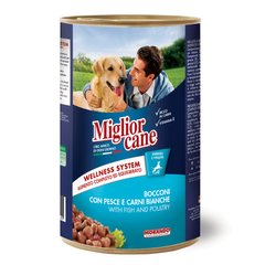 Вологий корм для собак Migliorcane 1250 г (риба та біле м'ясо) - masterzoo.ua
