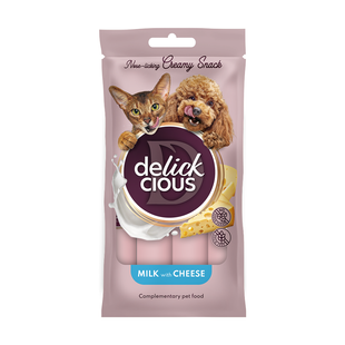 Лакомство для собак Delickcious Creamy Snack 60 г - молоко и сыр - masterzoo.ua