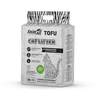 Наповнювач соєвий для котячого туалету AnimAll Tofu 10 л - активоване вугілля - masterzoo.ua