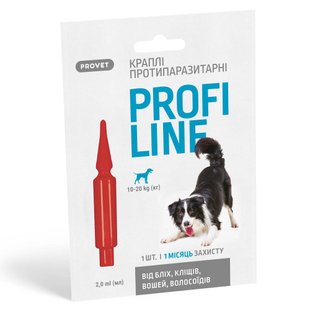 Капли на холку PROVET Profiline от 10 до 20 кг, 1 пипетка - masterzoo.ua