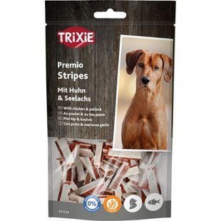 Ласощі для собак Trixie Premio Stripes 75 г - курка та минтай - masterzoo.ua