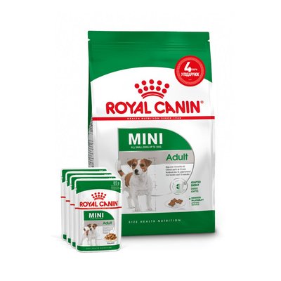 Набір корму для собак Royal Canin Mini Adult 2 кг + 4 pouch вологого корму - домашня птиця