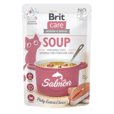 Вологий корм для котів Brit Care Soup pouch 75 г - лосось - masterzoo.ua