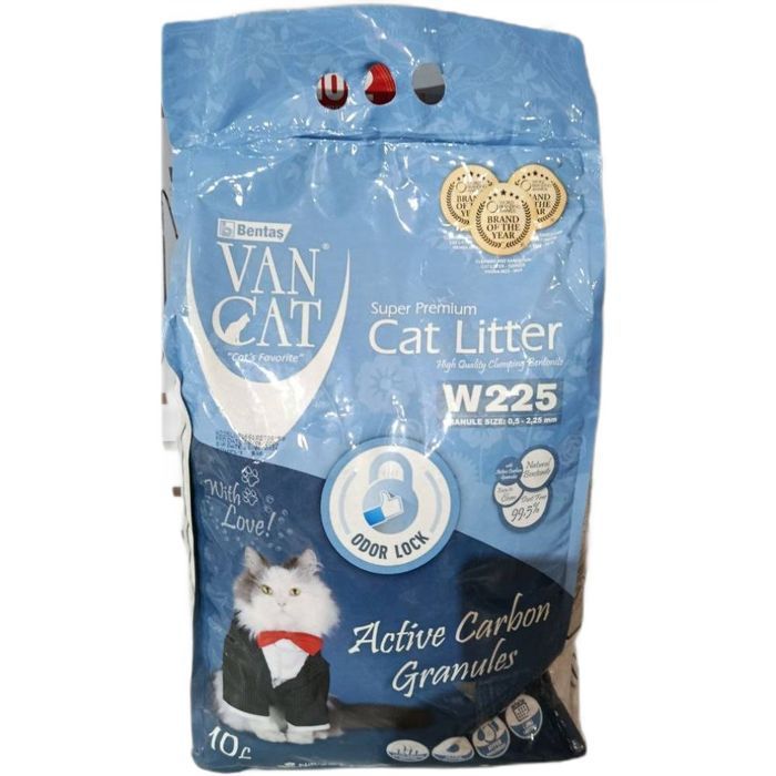 Бентонитовый наполнитель для кошачьего туалета Van Cat Active Carbon Granules Cat 10 л - без аромата - masterzoo.ua