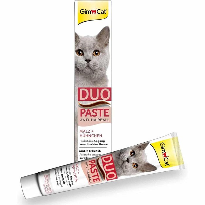 Ласощі для котів GimCat Duo Paste Anti-hairboll 50 г - курка та мальт - masterzoo.ua