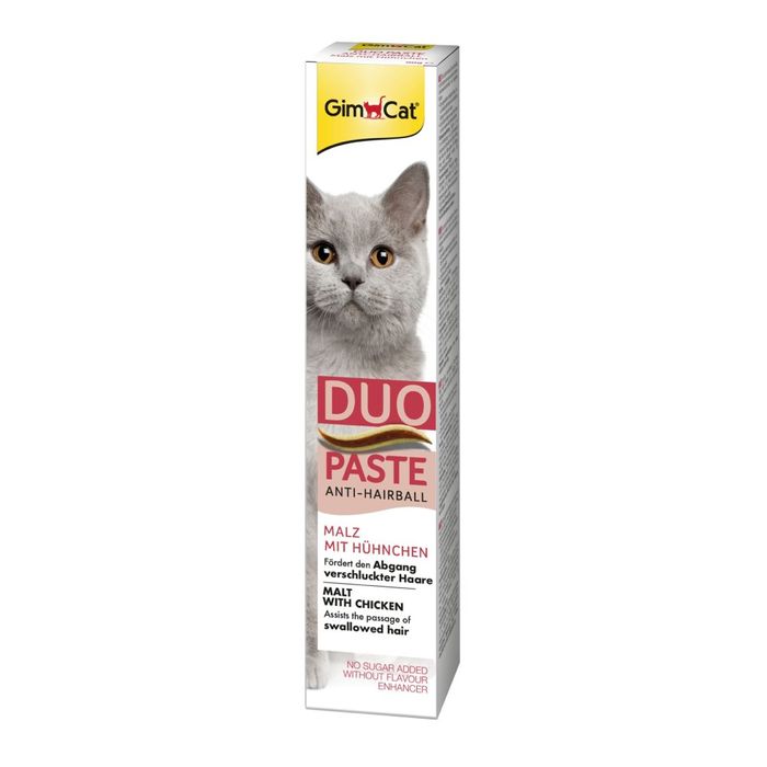 Лакомство для кошек GimCat Duo Paste Anti-hairboll 50 г - курица и мальт - masterzoo.ua