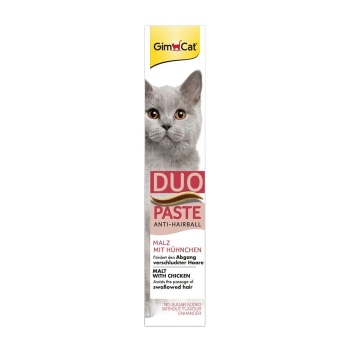 Лакомство для кошек GimCat Duo Paste Anti-hairboll 50 г - курица и мальт - masterzoo.ua