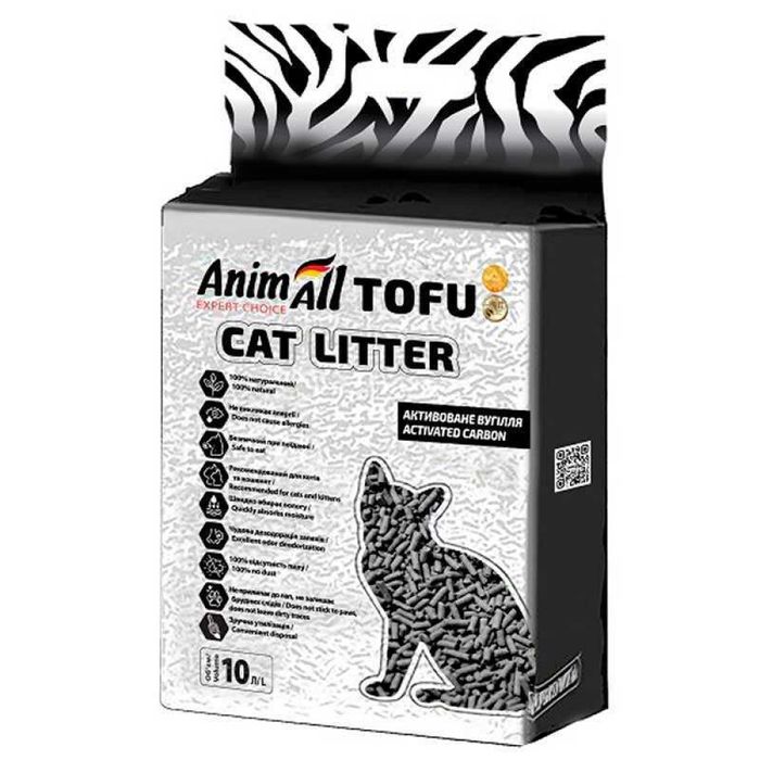 Наполнитель для кошачьего туалета AnimAll Tofu Activated Carbon 4,66 кг/10 л - тофу - masterzoo.ua