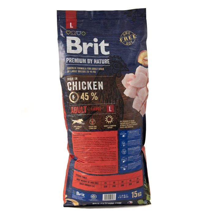 Сухой корм для собак Brit Premium Dog Adult L 15 кг - курица - masterzoo.ua