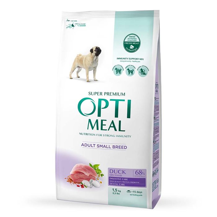 Сухий корм для дорослих собак малих порід Optimeal 1,5 кг (качка) - masterzoo.ua