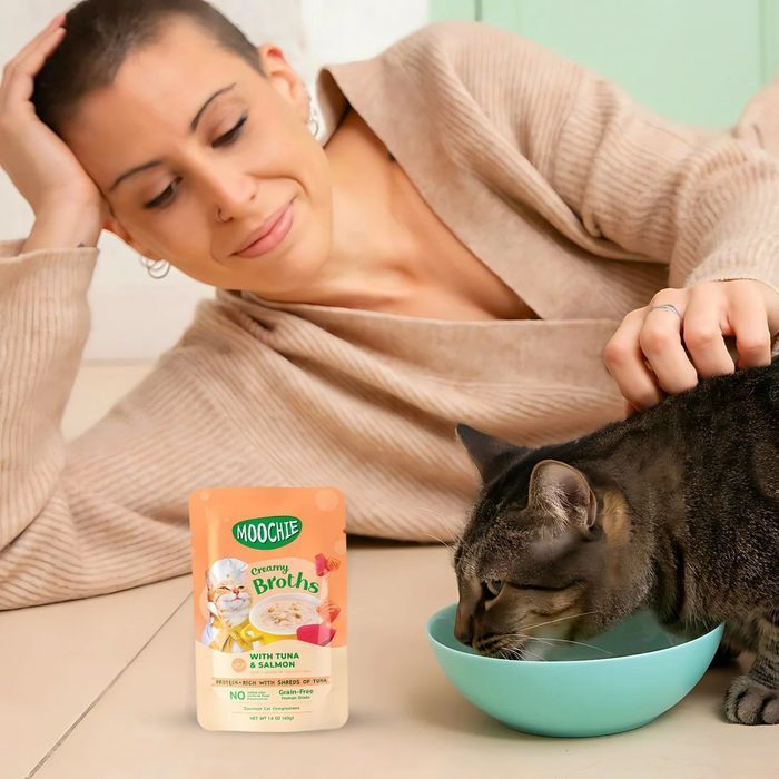 Влажный корм для кошек Moochie Сreamy Broths 40 г - тунец и лосось - masterzoo.ua