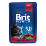 Влажный корм для кошек Brit Premium Cat Beef Stew & Peas pouch 100 г (тушеная говядина и горох)