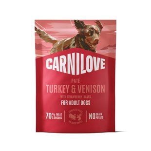 Вологий корм для собак Carnilove Adult Pate 300 г - індичка, оленина та листя полуниці - masterzoo.ua