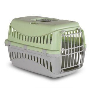 Переноска для собак MP Bergamo Gipsy 2 Large пластиковая дверца 58х38х38 см - светло-зеленый - masterzoo.ua