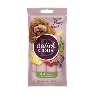 Лакомство для собак Delickcious Creamy Snack 60 г - говядина, творог и спаржа - masterzoo.ua