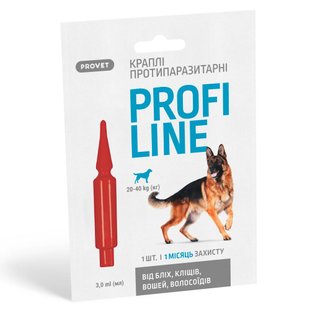 Капли на холку PROVET Profiline от 20 до 40 кг, 1 пипетка - masterzoo.ua