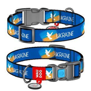 Нашийник WAUDOG Design з QR паспортом і малюнком &laquo;Прапор&raquo; XL 35-58 см/25 мм - masterzoo.ua