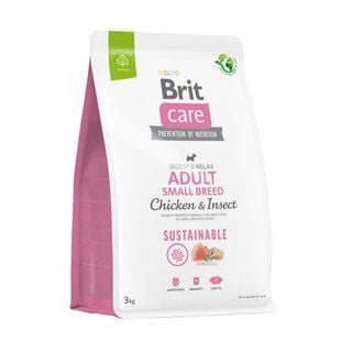 Cухий корм для собак Brit Care Digest and Relax Sustainable Small Breed Adult 3 кг - курка та комахи - masterzoo.ua