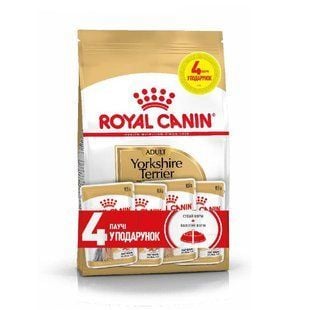 Набір сухого та вологого корму для собак Royal Canin Yorkshire Terrier Adult 1,5 кг + 4 шт х 85 г - masterzoo.ua