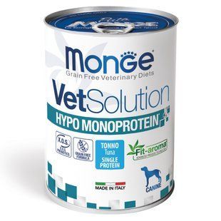 Вологий корм для собак Monge VetSolution Hypo Monoprotein 400 г - тунець - masterzoo.ua