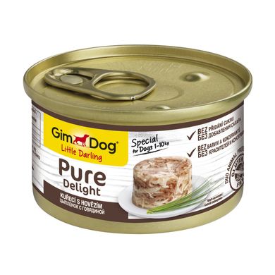 Вологий корм для собак GimDog LD Pure Delight 85 г (курка та яловичина) - masterzoo.ua