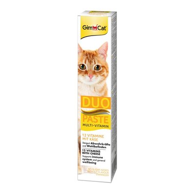 Ласощі для котів GimCat Duo Paste Multi-vitamin 12 vitamins 50 г - сир - masterzoo.ua