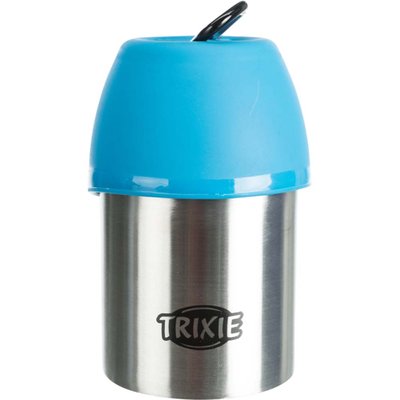 Пляшка дорожня Trixie з мискою 300 мл (чорна, синя) - masterzoo.ua