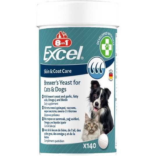 ≡ 8in1 Excel Brewer's Yeast Skin and Coat Care вітаміни для котів