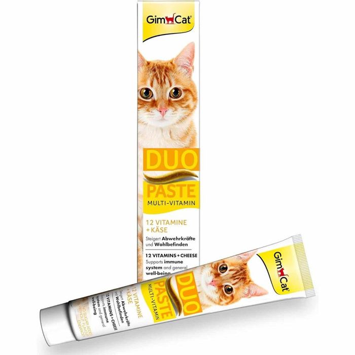 Ласощі для котів GimCat Duo Paste Multi-vitamin 12 vitamins 50 г - сир - masterzoo.ua