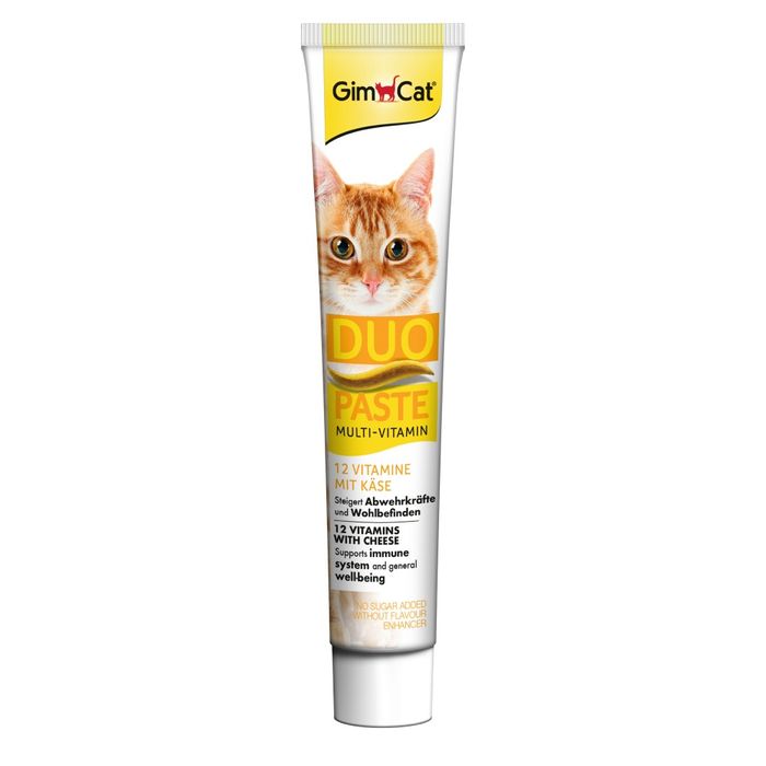 Ласощі для котів GimCat Duo Paste Multi-vitamin 12 vitamins 50 г - сир - masterzoo.ua