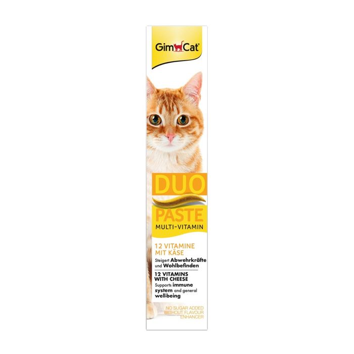 Ласощі для котів GimCat Duo Paste Multi-vitamin 12 vitamins 50 г - сир - masterzoo.ua