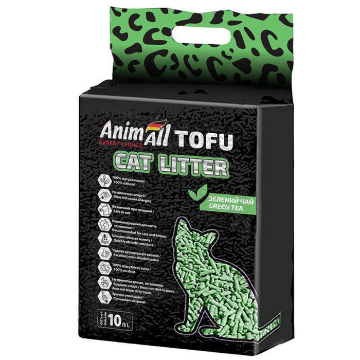 Наполнитель для кошачьего туалета AnimAll Tofu Green Tea 4,66 кг/10 - тофу - masterzoo.ua