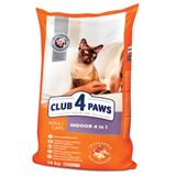 Сухий корм для дорослих котів Club 4 Paws Premium Indoor 4 в 1, 14 кг (курка)