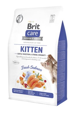 Сухий корм для кошенят Brit Care Cat Grain Free Kitten Gentle Digestion Strong Immunity 0,4 кг - лосось - masterzoo.ua