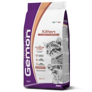 Cухий корм для кошенят Gemon Kitten 2 кг - лосось та рис - masterzoo.ua