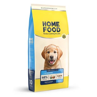 Сухий корм для цуценят Home Food Medium/Maxi 10 кг - форель і рис - masterzoo.ua