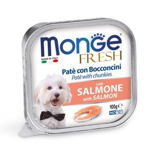 Вологий корм для собак Monge Fresh 100 г - лосось - masterzoo.ua