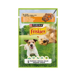 Вологий корм для собак Friskies Adult pouch 85 г - курка та морква - masterzoo.ua