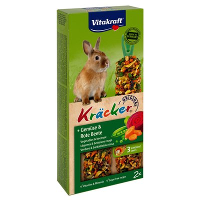 Ласощі для кроликів Vitakraft «Kracker Original + Vegetable & Beetroot» 100 г / 2 шт. (овочі) - masterzoo.ua