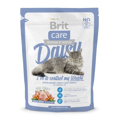 Сухой корм для кошек с лишним весом Brit Care Cat Daisy I have to control my Weight 400 г (индейка и рис) - masterzoo.ua