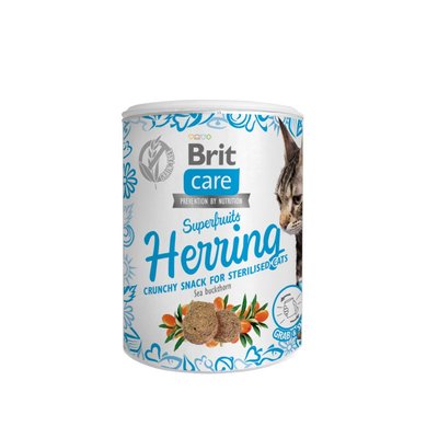 Ласощі для котів Brit Care Cat Snack Superfruits Herring 100 г - оселедець - masterzoo.ua